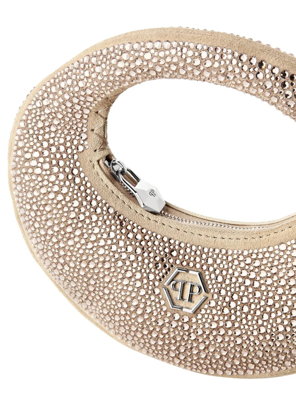 Philipp Plein Tas verfraaid met kristallen Beige