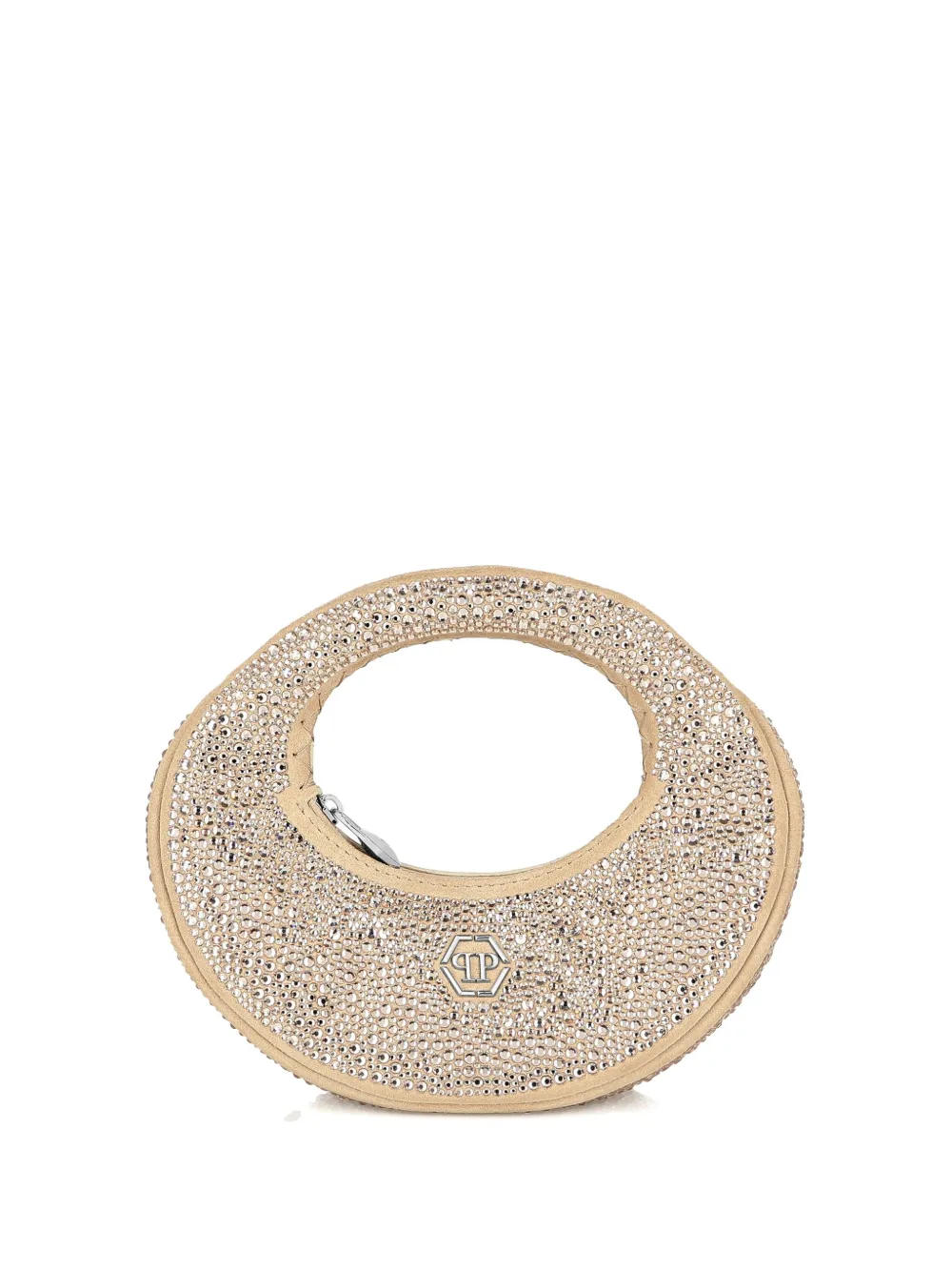 Philipp Plein Crystal-embellished Mini Bag In Neutrals
