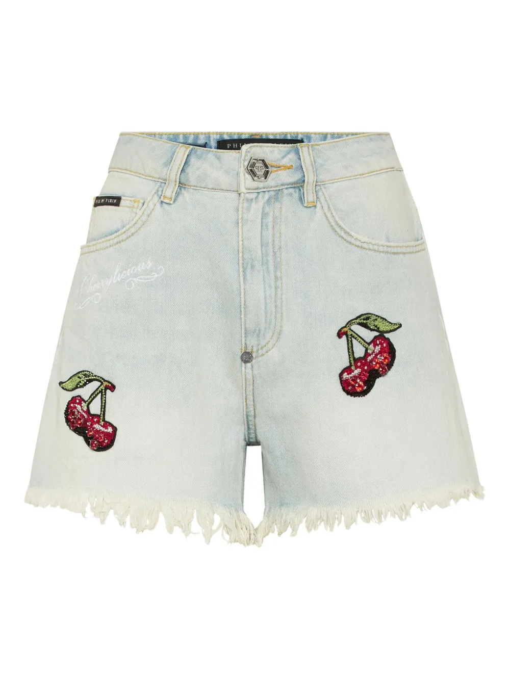 Philipp Plein Shorts met borduurwerk Blauw