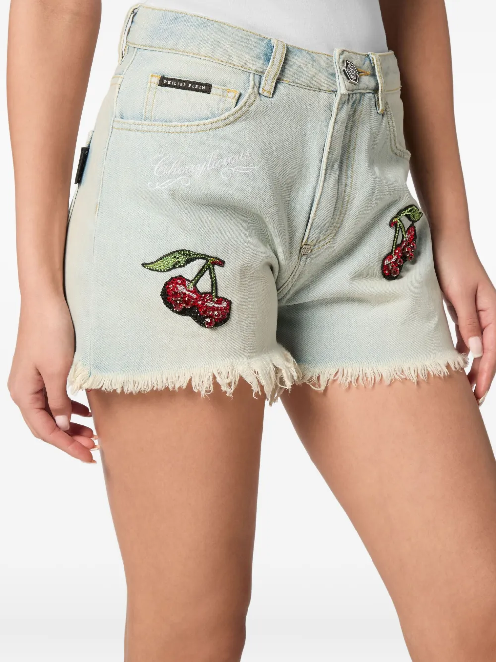 Philipp Plein Shorts met borduurwerk Blauw