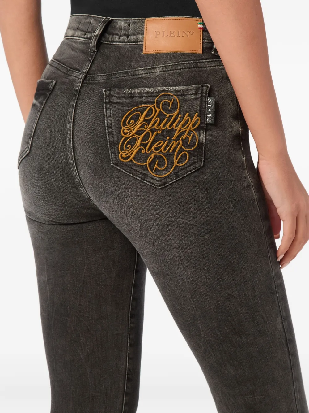 Philipp Plein High waist skinny jeans Grijs