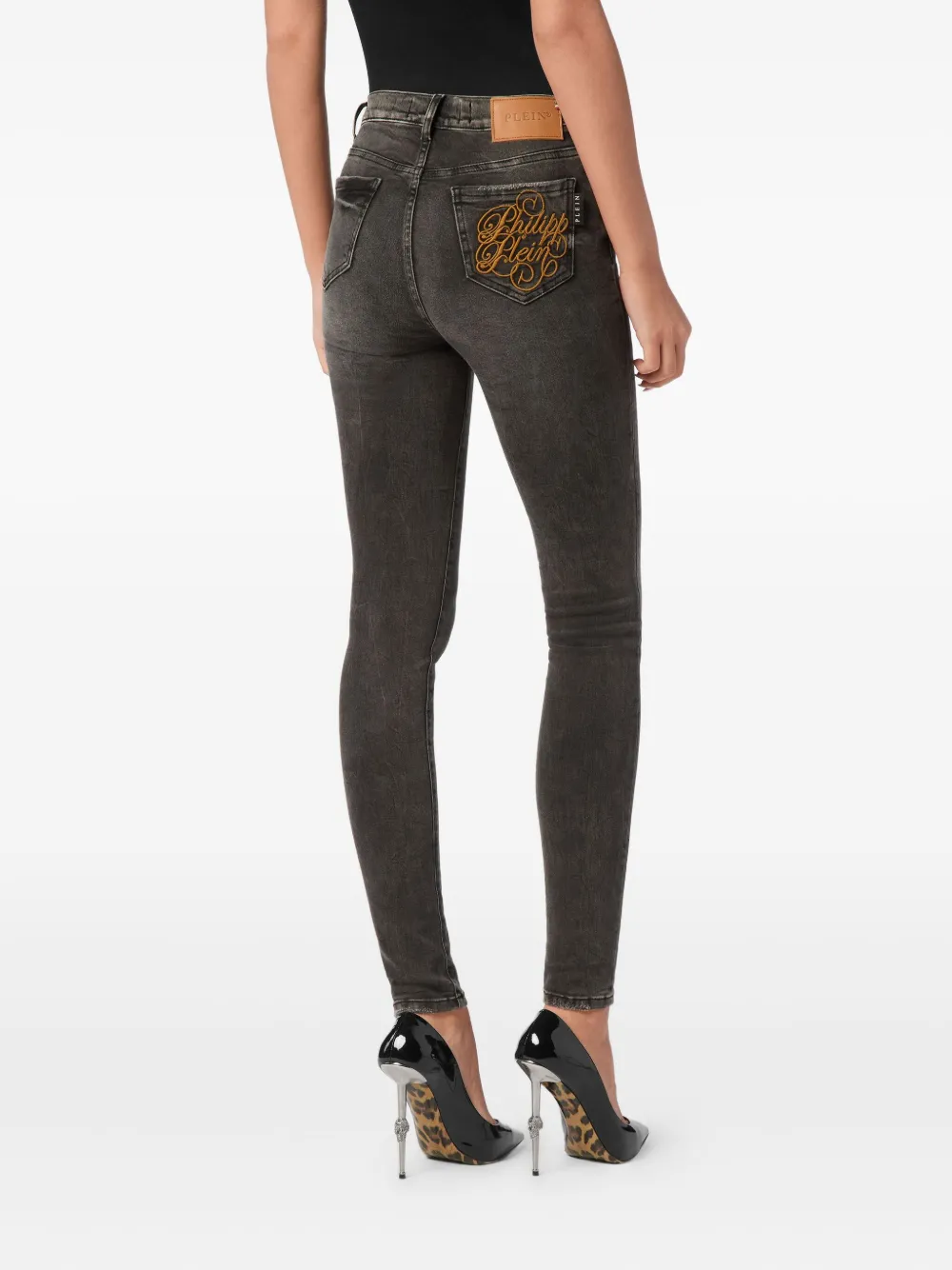 Philipp Plein High waist skinny jeans Grijs