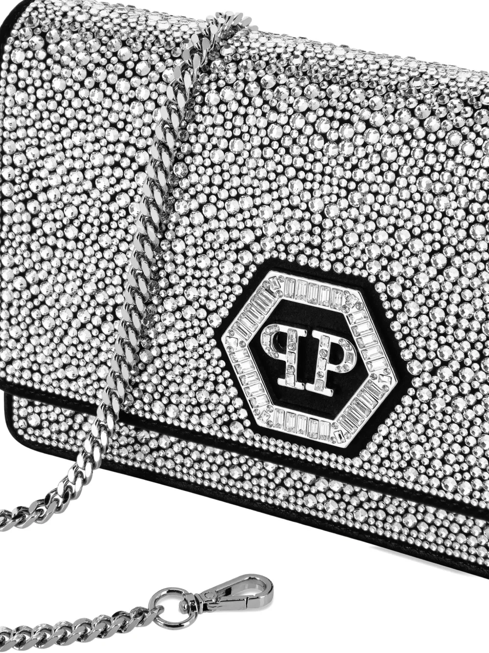Philipp Plein Crystal-embellished Crossbody Bag In Black