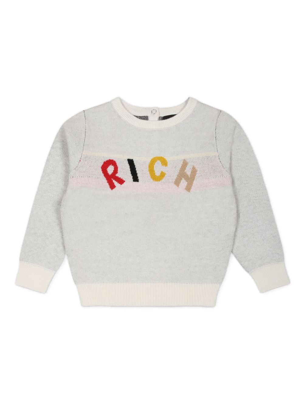 John Richmond Junior Trui met intarsia logo Wit