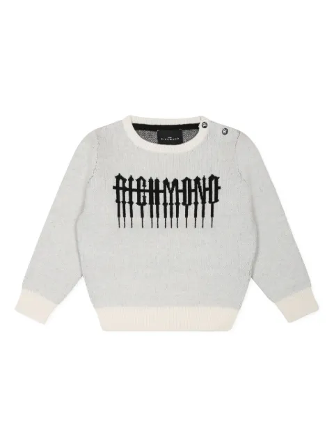 John Richmond Junior logo-intarsia sweater