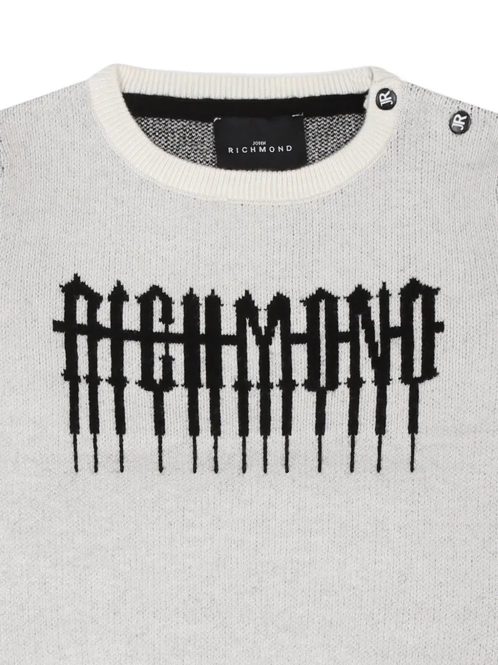 John Richmond Junior Trui met intarsia logo Wit