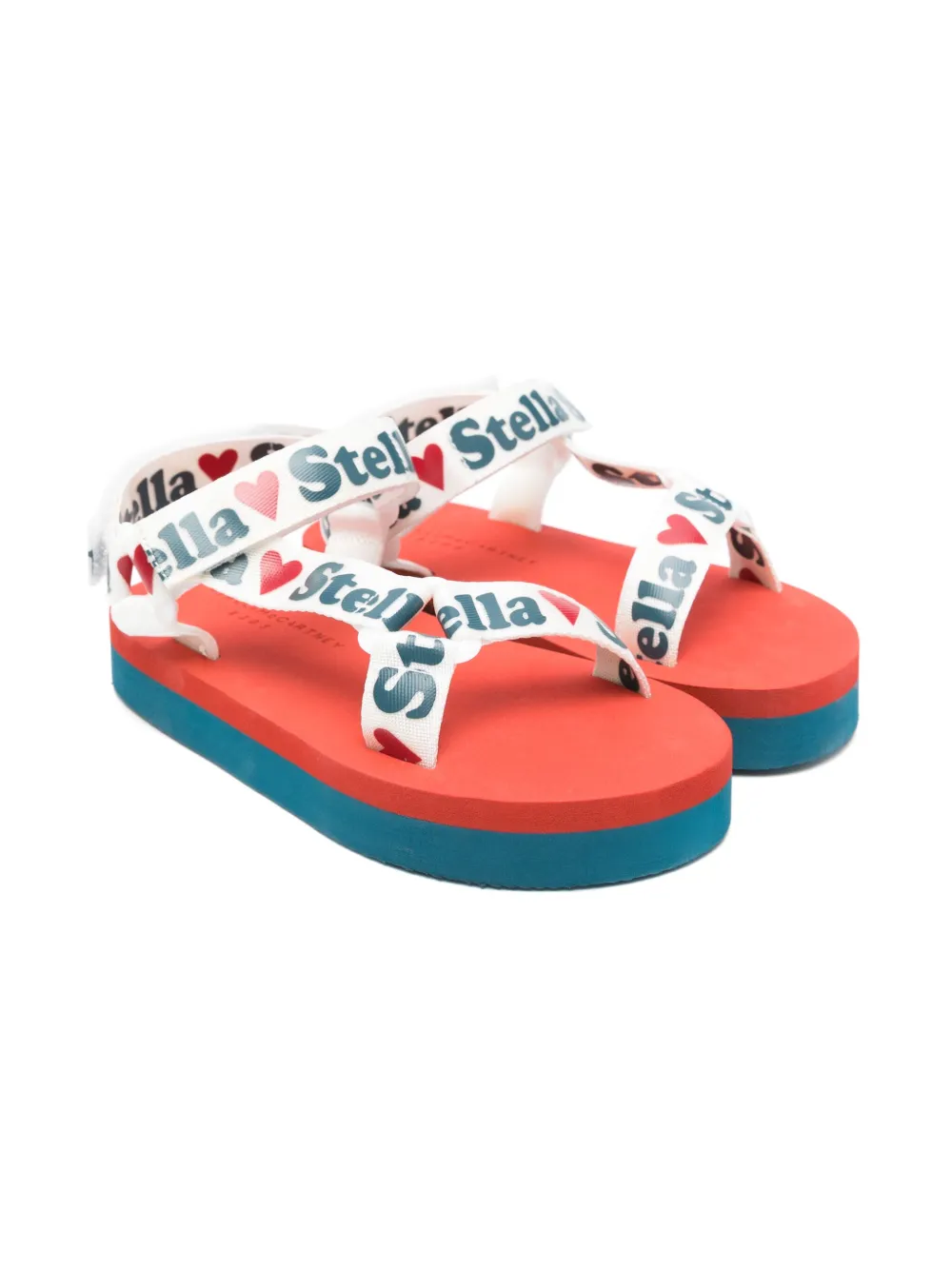 Stella McCartney Kids logo-debossed strap sandals White