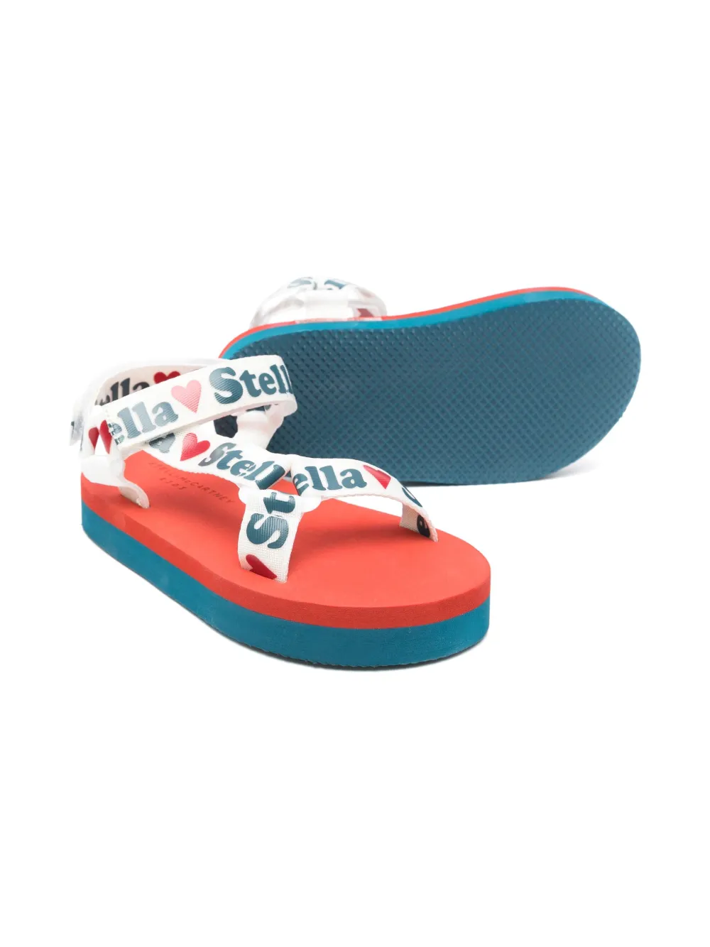 Stella McCartney Kids Sandalen met logo-reliëf - Wit