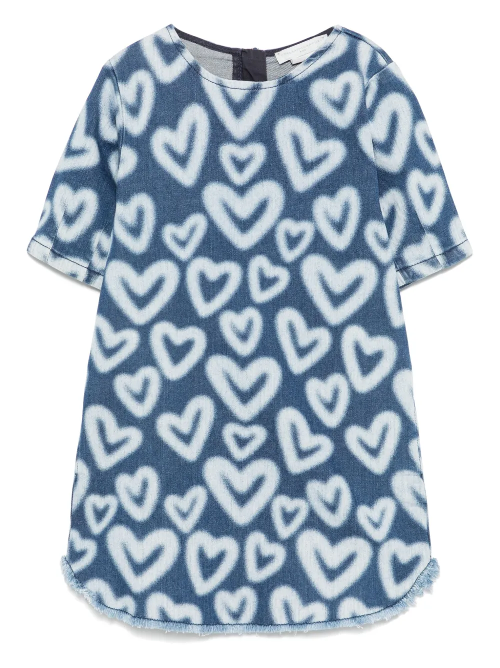 Stella McCartney Kids Jurk met hartprint Blauw