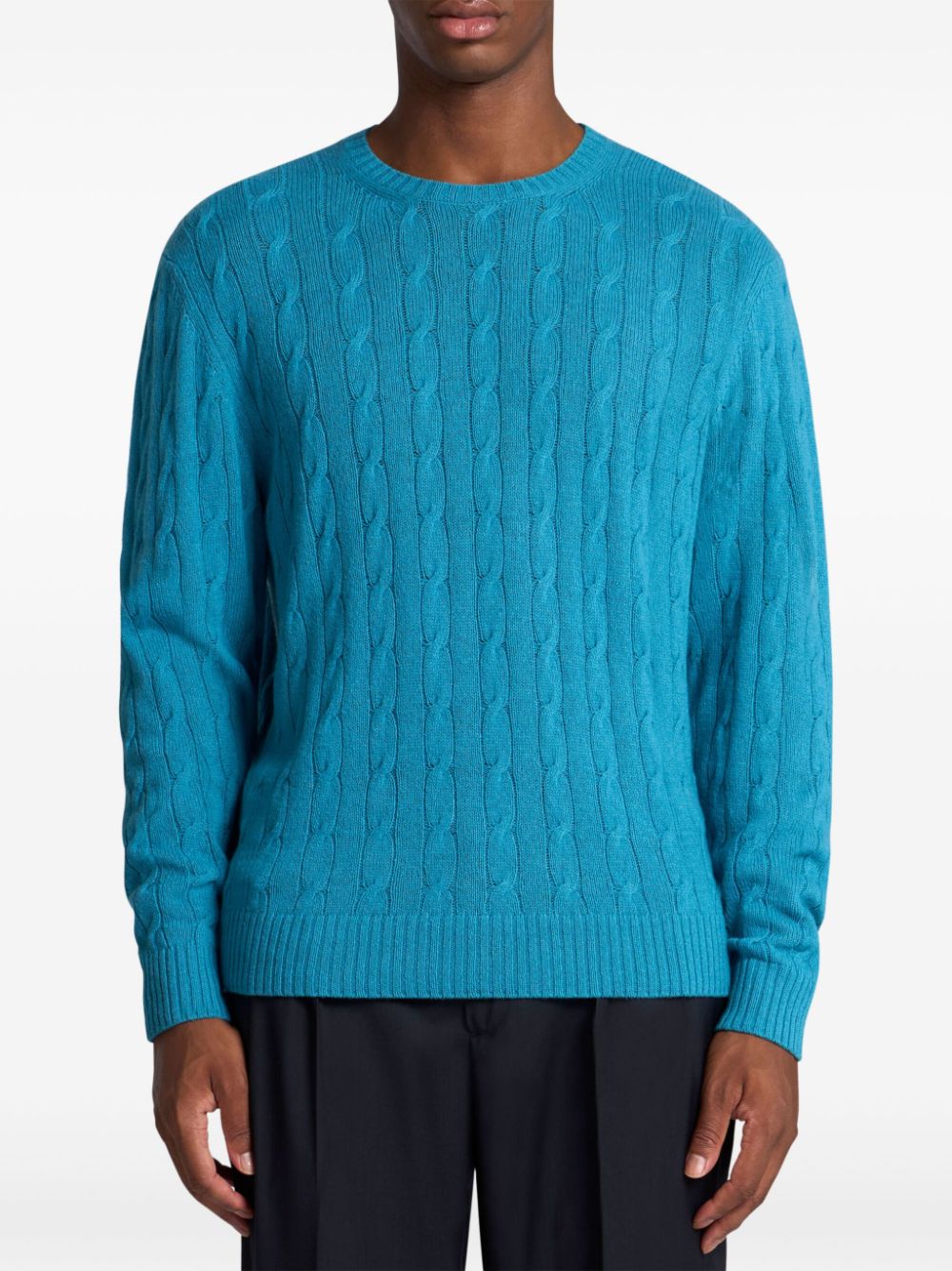 ETRO cable-knit cashmere sweater - Blauw