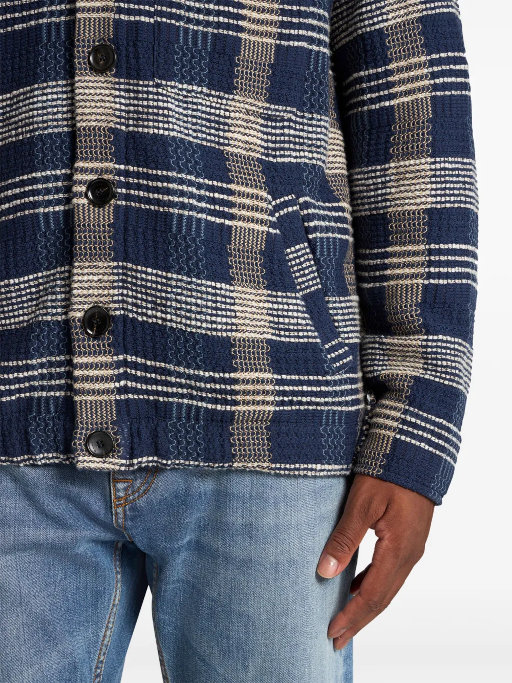 ETRO Geruit shirtjack Blauw