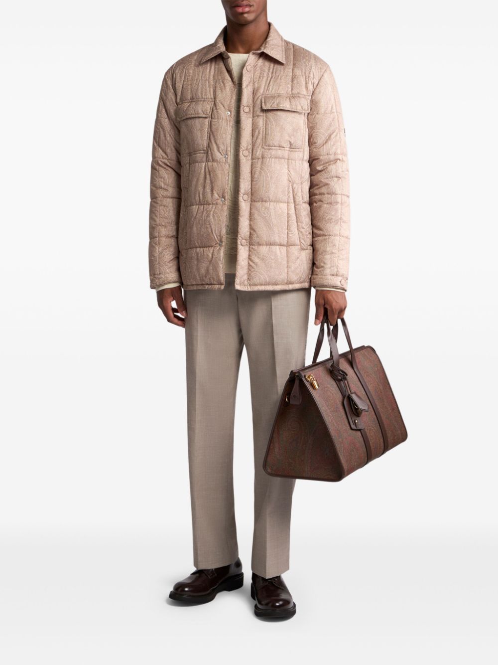 ETRO quilted shirt jacket - Beige