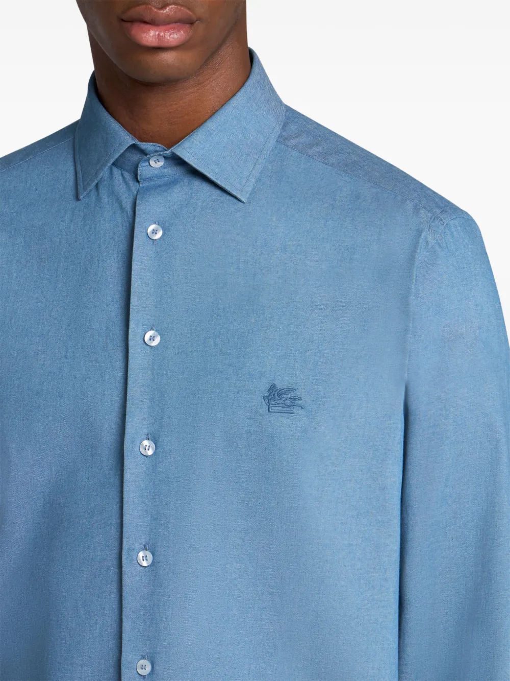 ETRO Overhemd met Pegaso-patroon Blauw