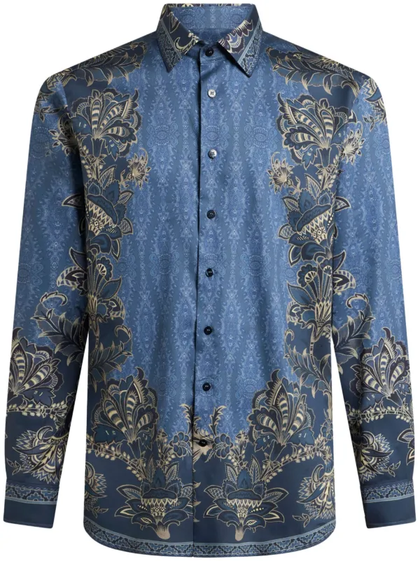 ETRO プリント シャツ | ブルー | FARFETCH JP
