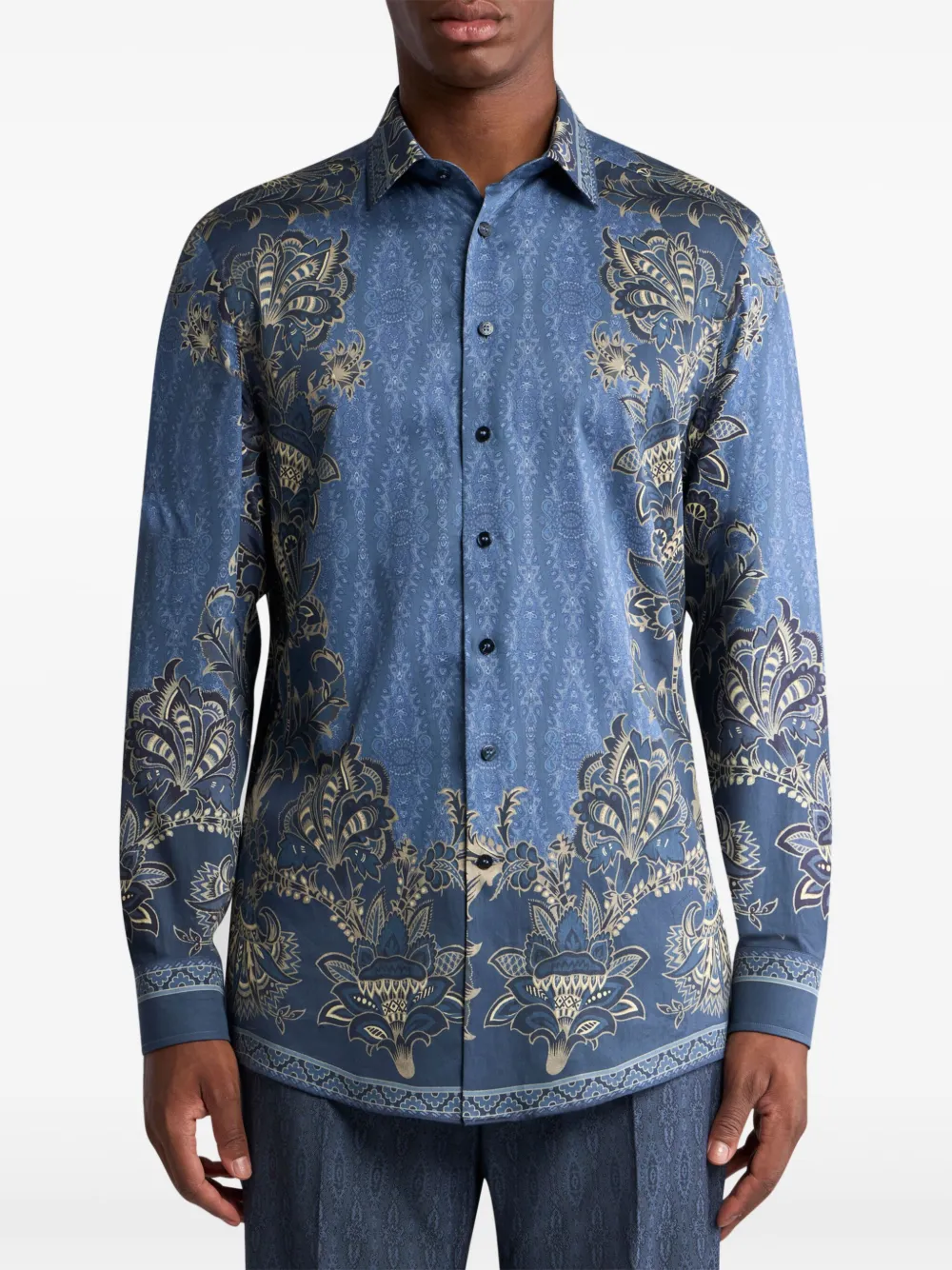 ETRO Overhemd met print Blauw