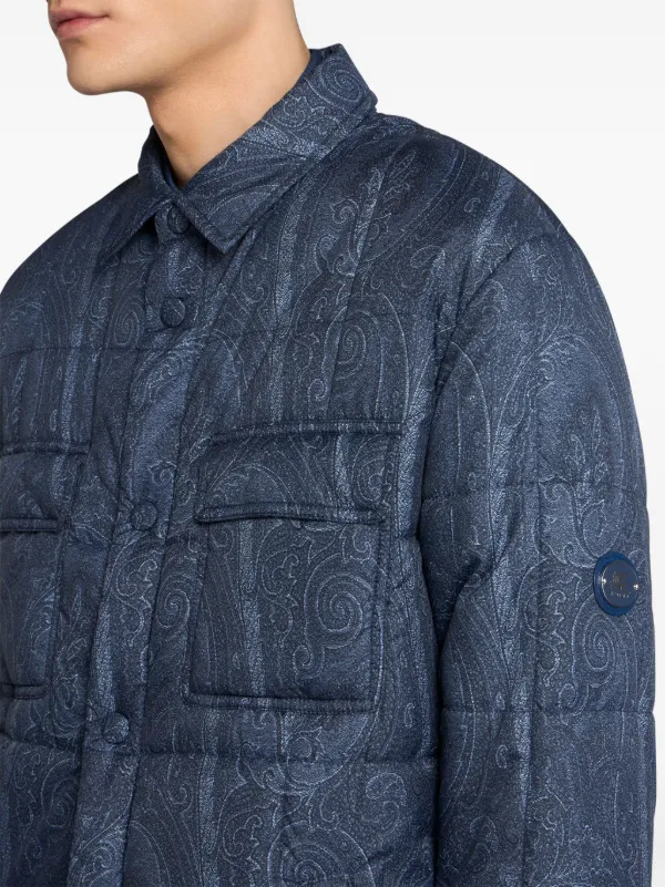 【★完売必至★】ETRO ☆ キルティングシャツジャケット ETRO キルティング プリント シャツジャケット | ブルー