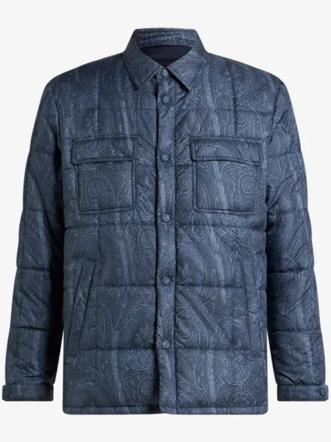 ETRO quilted overshirt in grosgrain