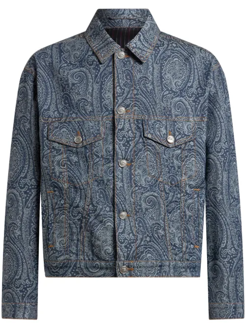 Veste en jean à imprimé cachemire - ETRO - Modalova