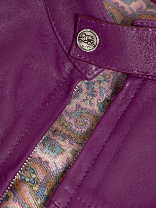 ETRO レザージャケット | パープル | FARFETCH JP