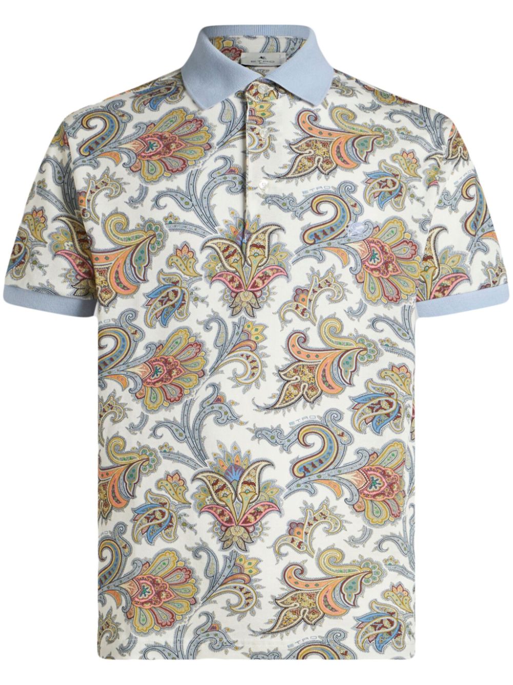 paisley cotton polo shirt