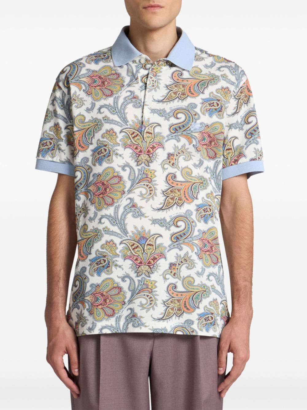 ETRO paisley cotton polo shirt - Wit