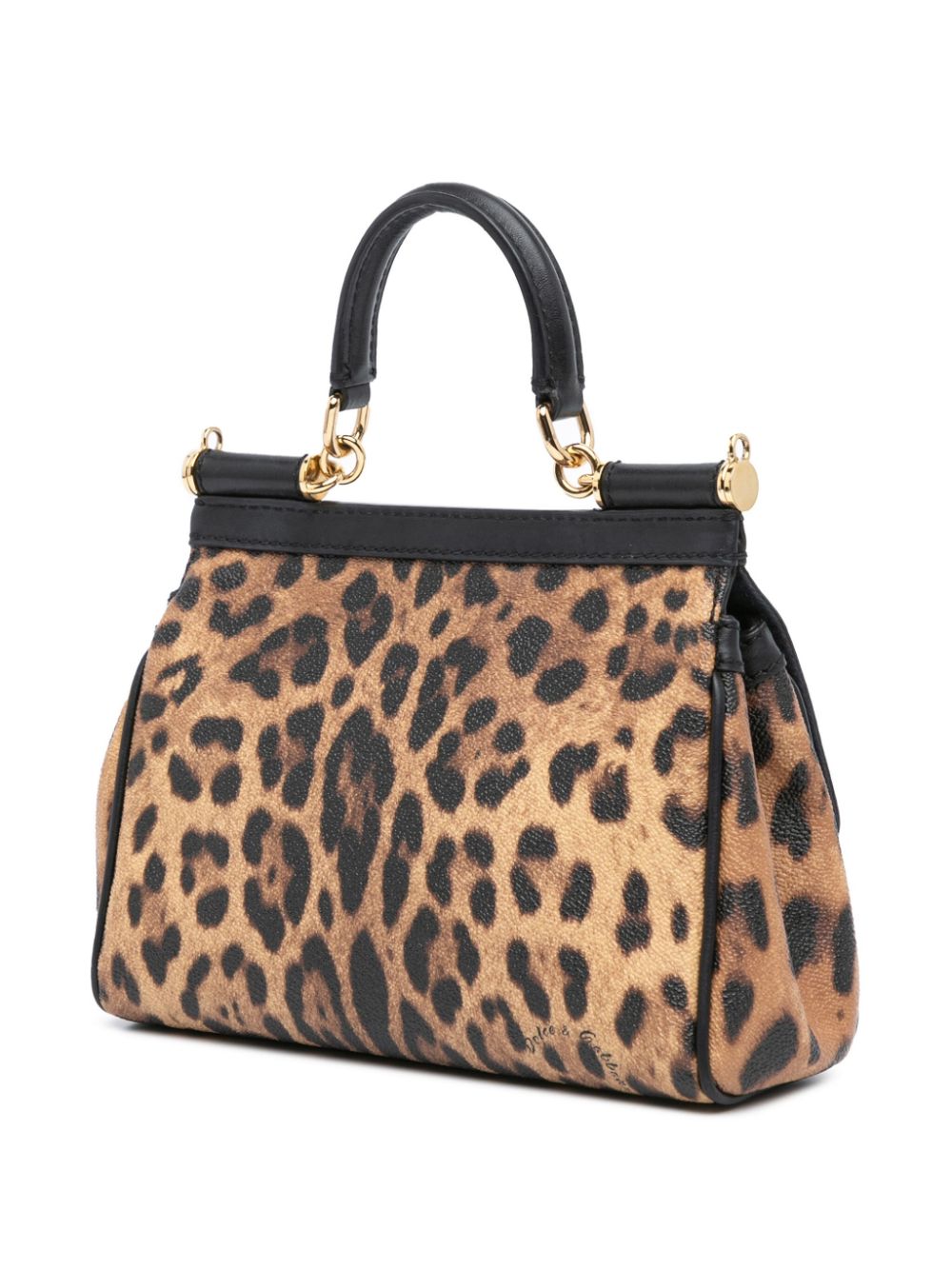 Dolce & Gabbana Pre-Owned 2010-2023 Mini Leopard Print Miss Sicily satchel - Bruin