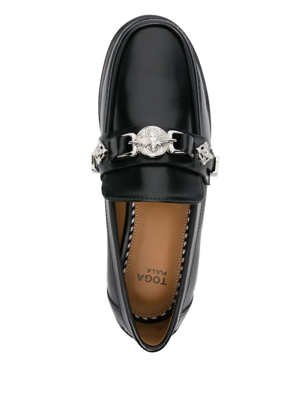 Toga Pulla plaque-detailed loafers Black