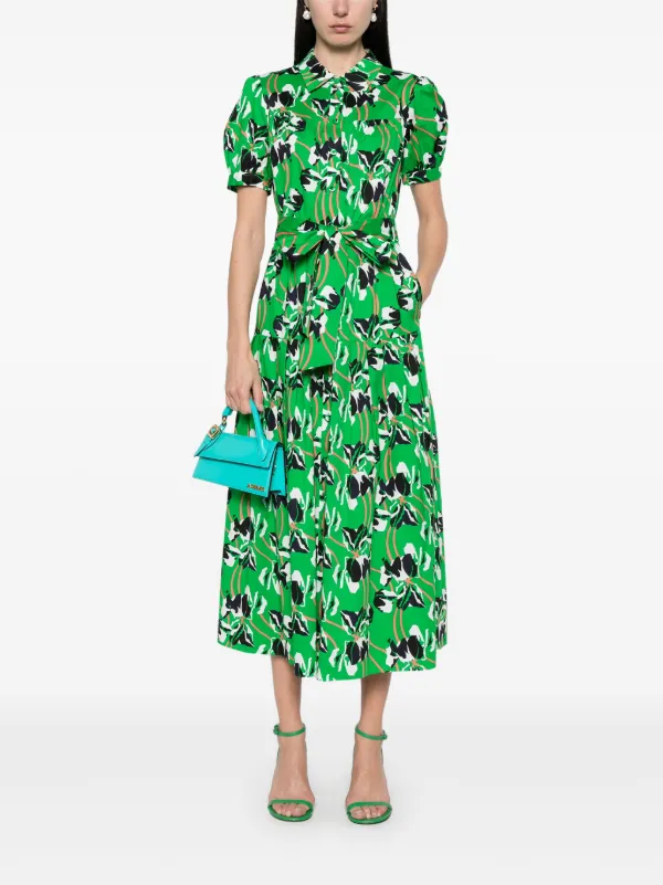【DIANE VON FURSTENBERG】JONAH◆グリーン◆シャツドレス DVF Diane Von Furstenberg Jonah Midi Dress | Green | FARFETCH SG