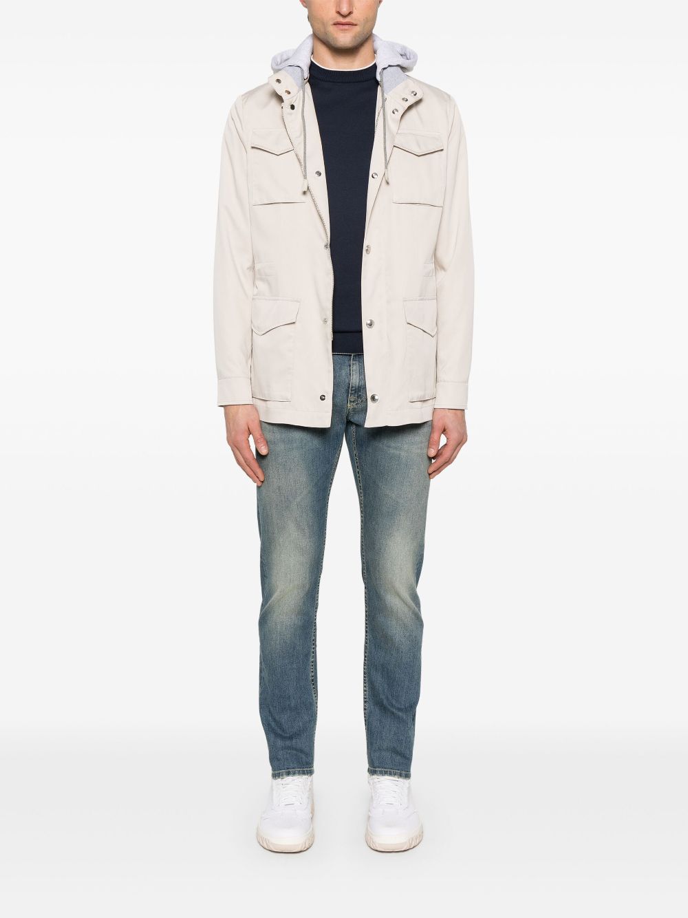 Eleventy hooded jacket - Neutrals