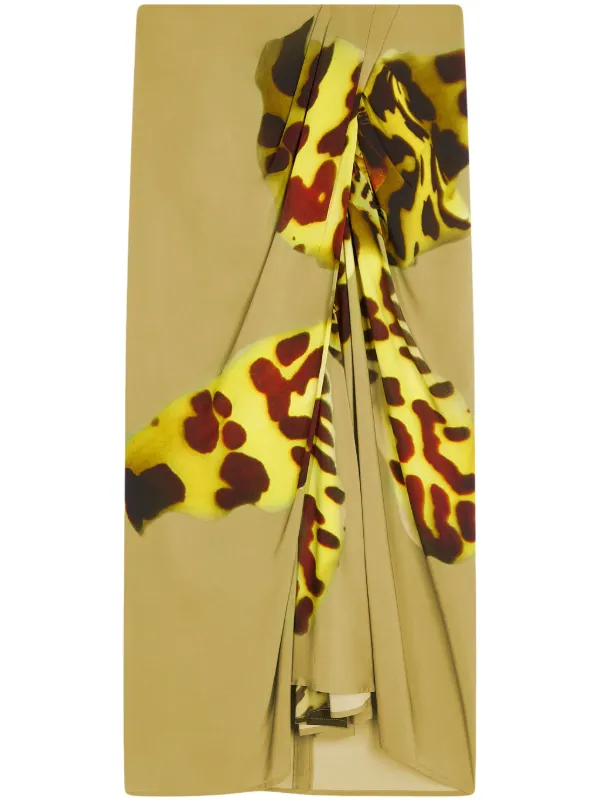スカート DRIES VAN NOTEN 'Salga' skirt Yellow Yellow & Pink Pleated Midi Skirt by Dries Van Noten on Sale