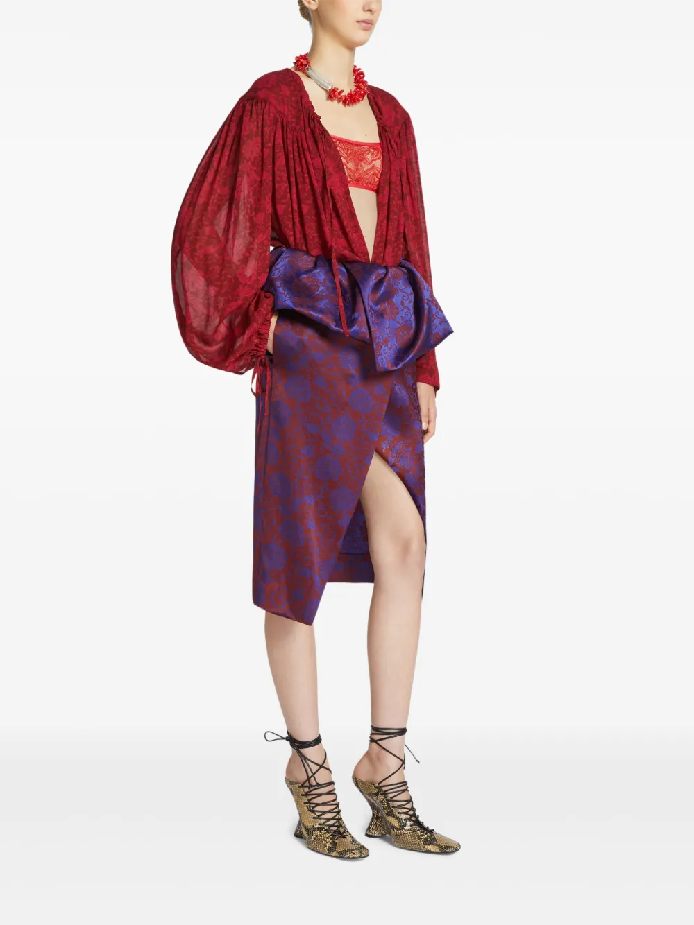DRIES VAN NOTEN Shirt met bloemenprint Rood