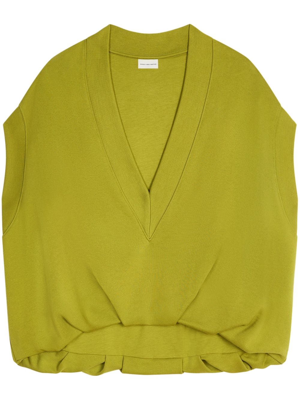 DRIES VAN NOTEN V-neck cotton vest - Green