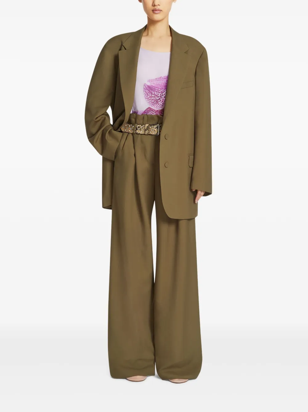 DRIES VAN NOTEN Blazer met enkele rij knopen Bruin