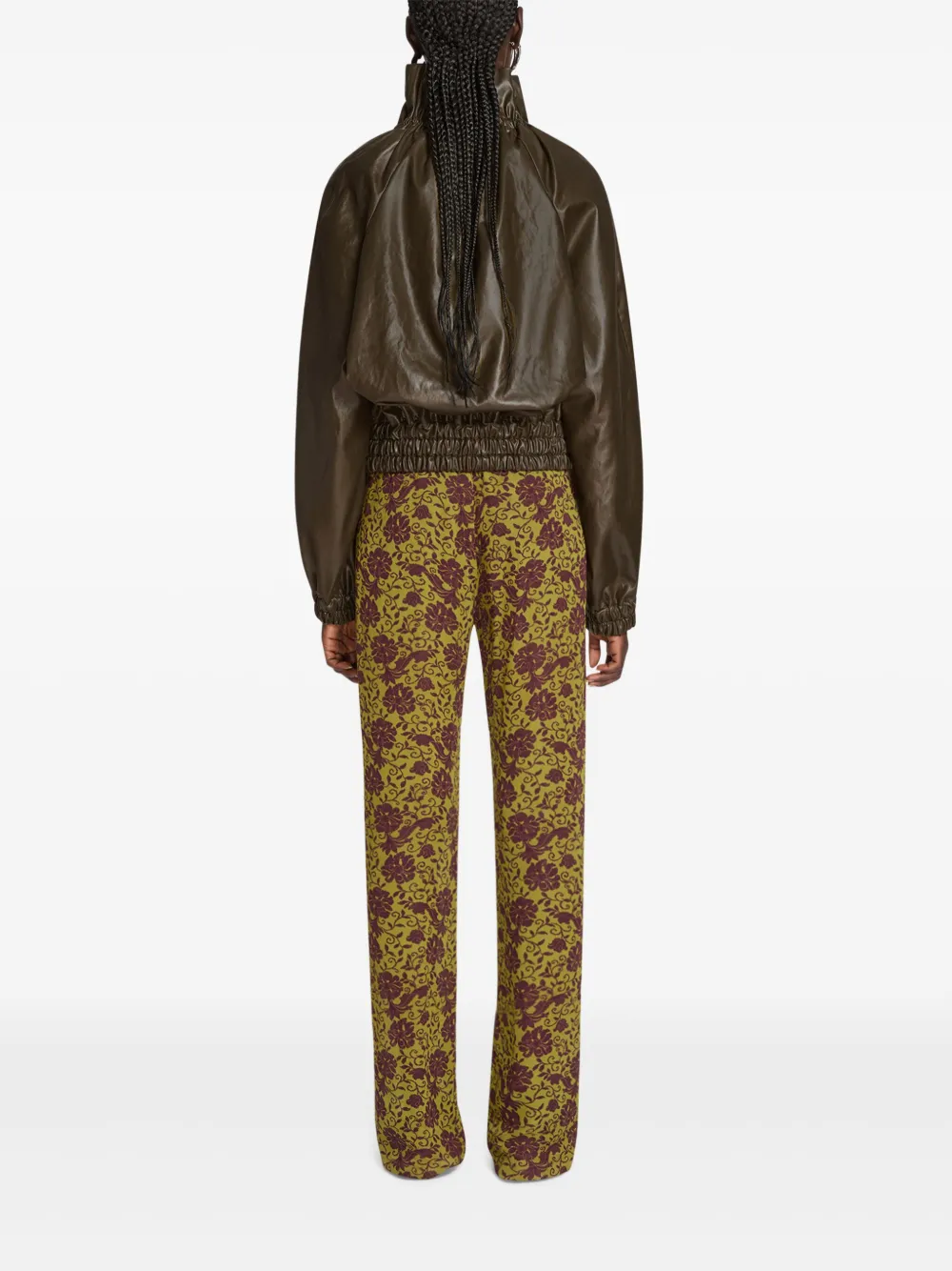 Shop Dries Van Noten Satin Bomber Jacket In Brown