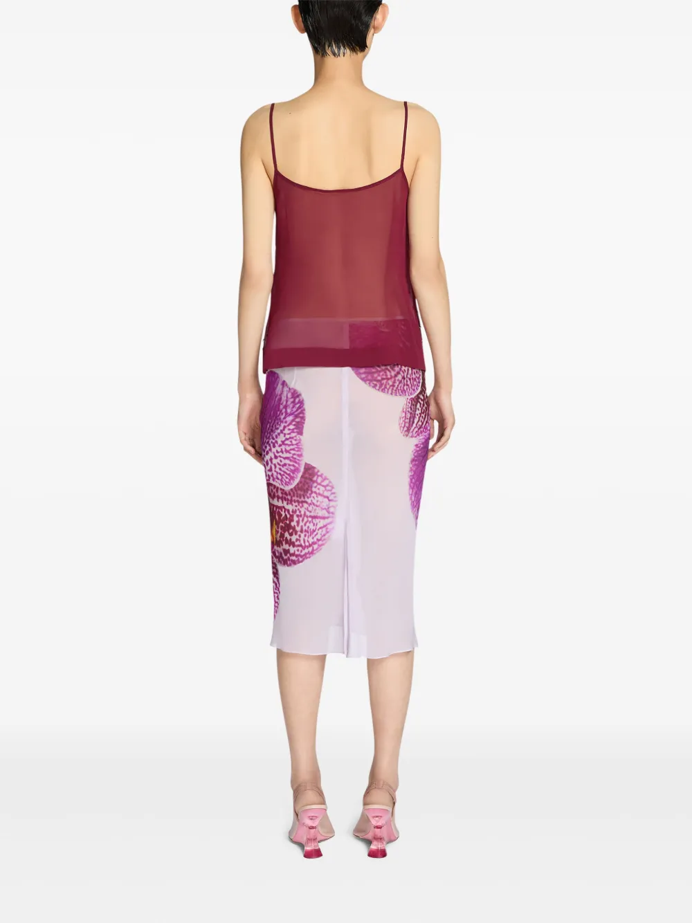 DRIES VAN NOTEN Rok met bloemenprint Roze