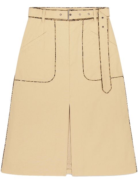 DRIES VAN NOTEN belted A-line skirt