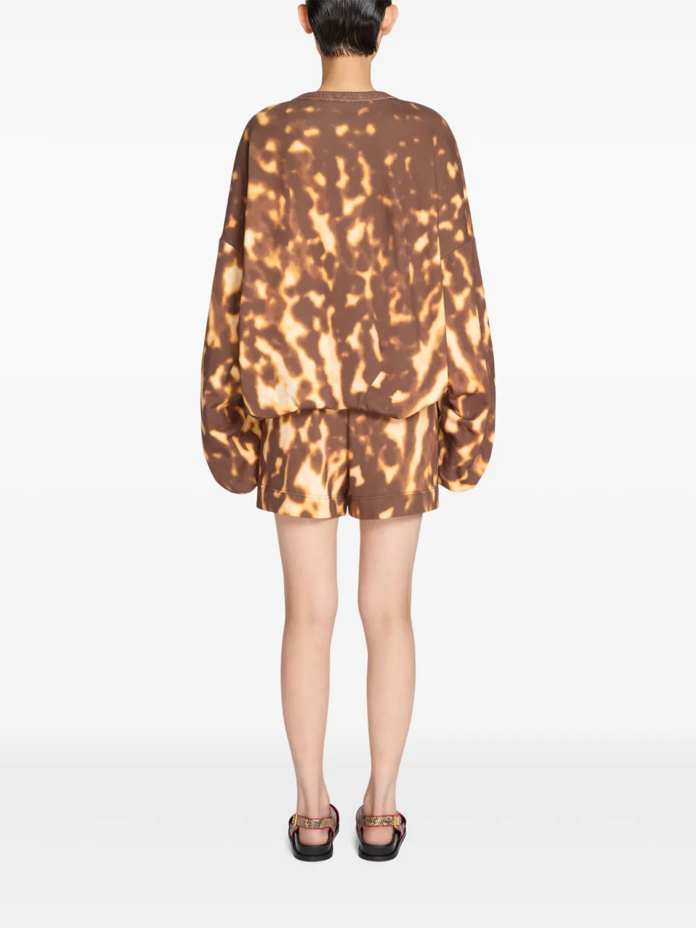 Shop Dries Van Noten Cotton Draped Sweatshirt In Brown
