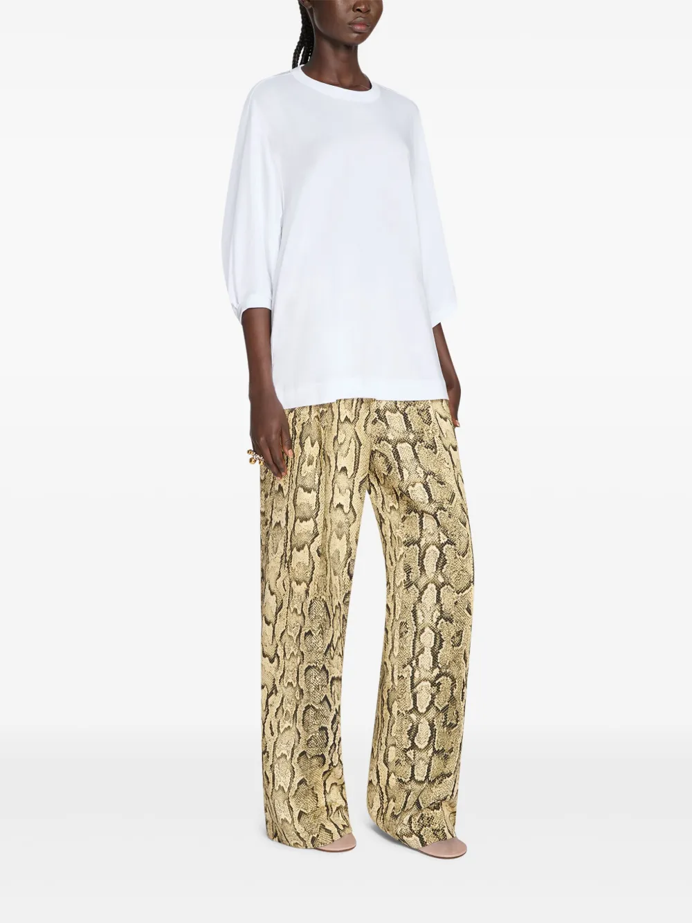 Shop Dries Van Noten Balloon-sleeve T-shirt In White