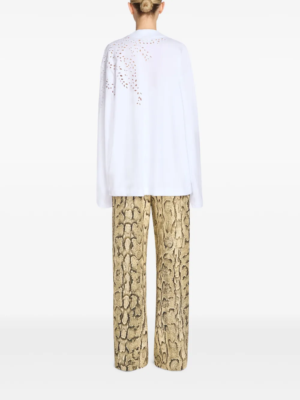 DRIES VAN NOTEN T-shirt met broderie anglaise Wit