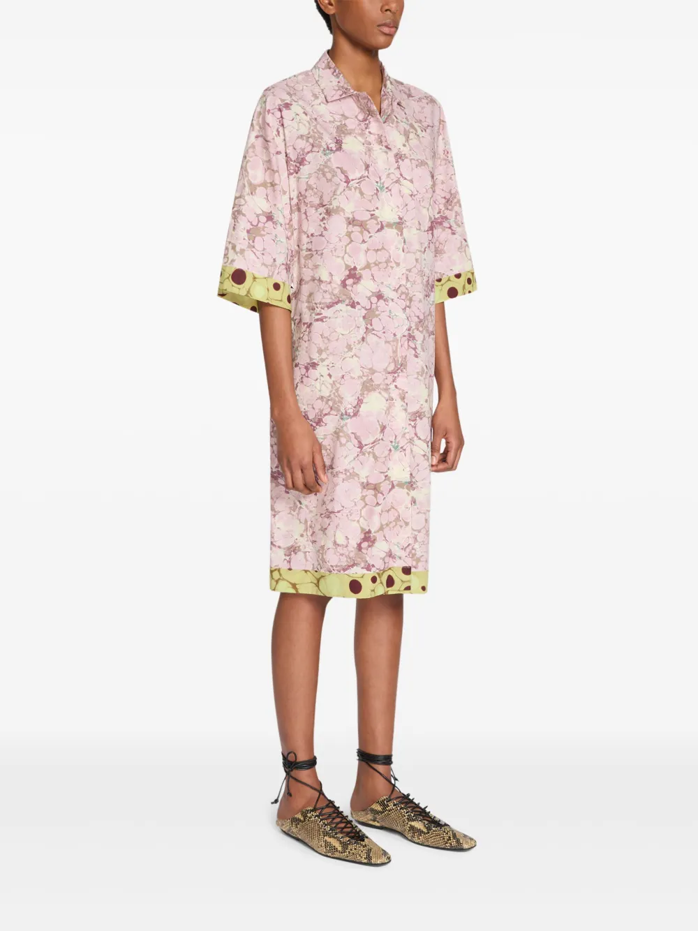 DRIES VAN NOTEN Blousejurk met bloemenprint Roze