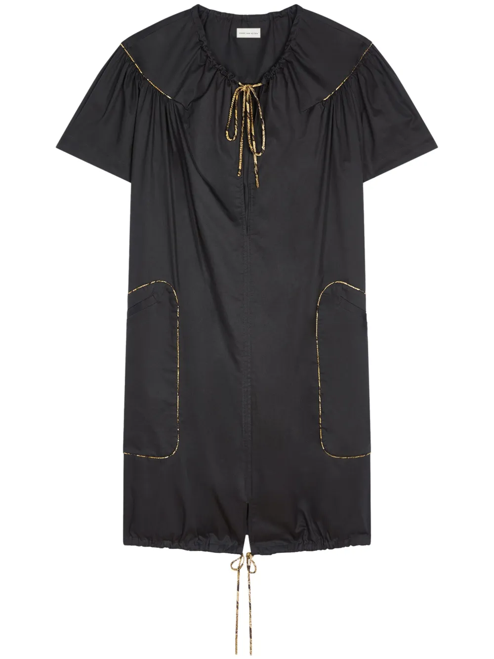 DRIES VAN NOTEN Katoenen mini-jurk Zwart