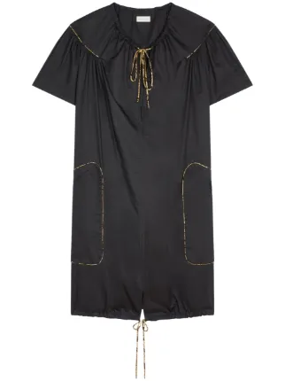 ワンピース DRIES VAN NOTEN Woman Dress Black 0110221163 1163900 Dries Van Noten // Black Pleated Distressed Dress – VSP