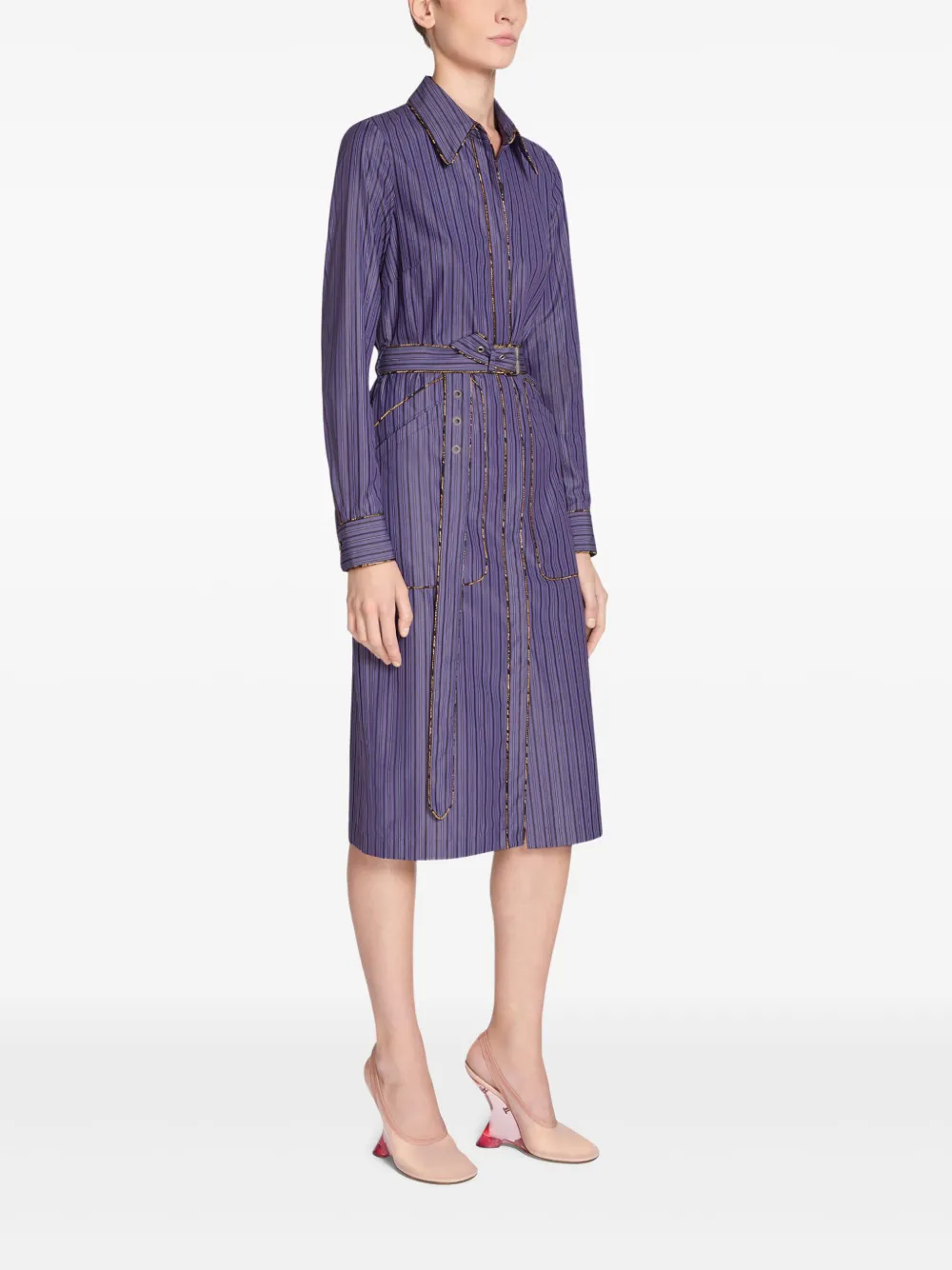 DRIES VAN NOTEN Zijden blousejurk Paars