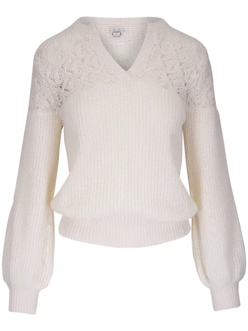 Agnona pull à fleurs - Blanc - Agnona - Modalova