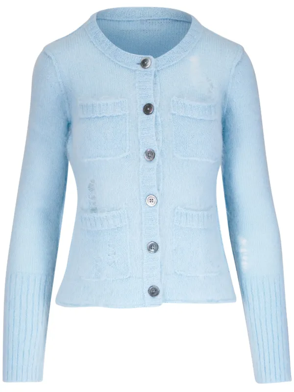 R13 Long Sleeve Cardigan in Blue