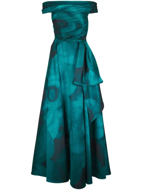 Talbot Runhof Lisianthus jacquard gown