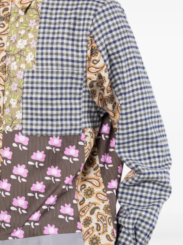 McQ トップス MCQ patchwork-design Shirt | Grey | FARFETCH IN