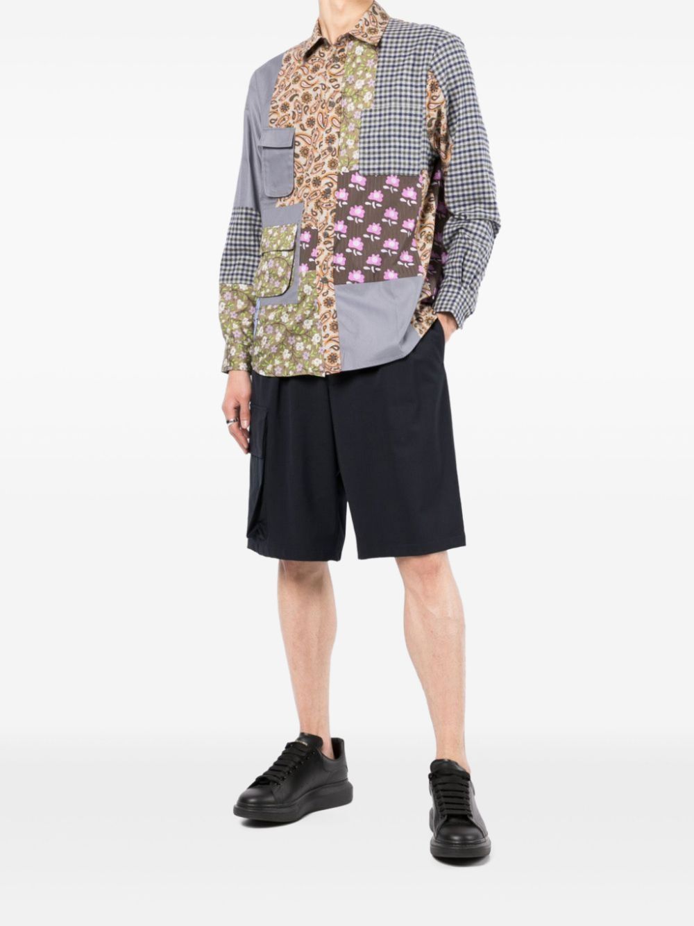 MCQ patchwork-design shirt - Grijs