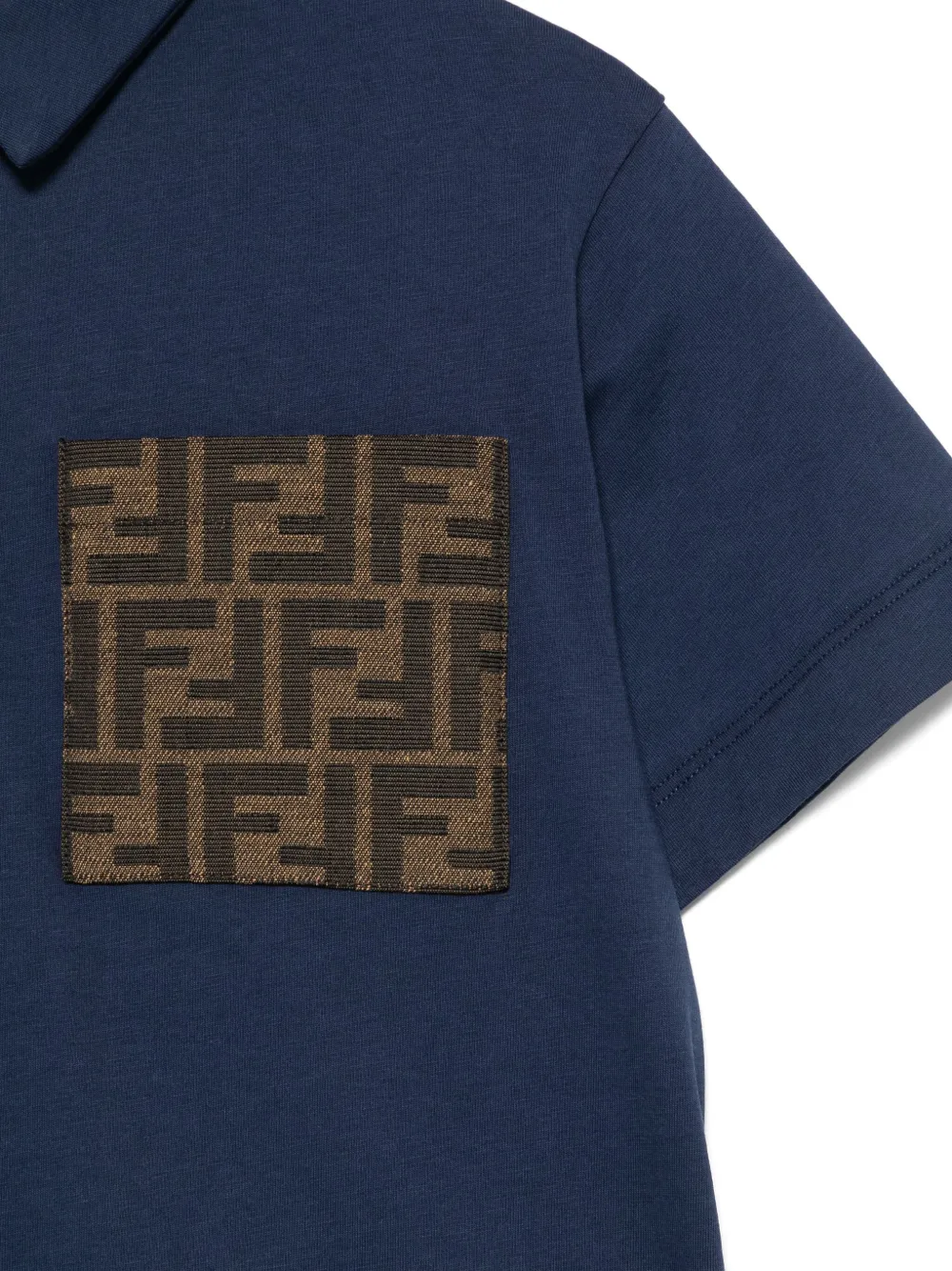 Fendi Kids Poloshirt met FF-patroon Blauw