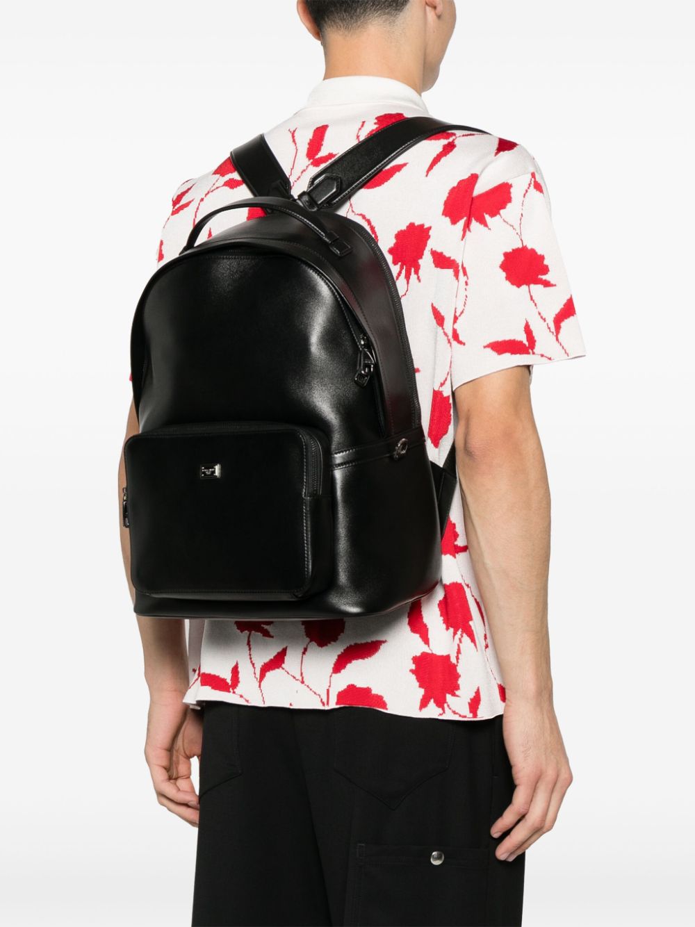 Dolce & Gabbana logo-plaque backpack - Zwart